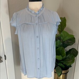 Rachel Zoe Cap Sleeve Ruffle Blouse.